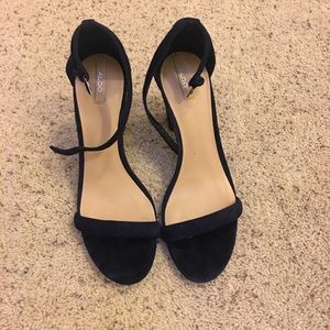 Aldo blue suede strappy sandal